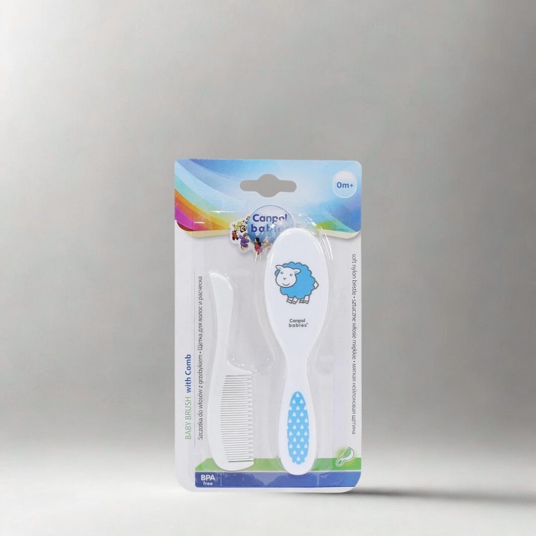 كانبول بيبيز فرشاة شعر, مشط كانبول بيبيز, طقم عناية بالشعر كانبول, فرشاة ومشط للأطفال, كانبول بيبيز بلو شيب
Canpol Babies Hair Brush, Canpol Babies Comb, Baby Grooming Set Canpol, Soft Gentle Hair Brush Canpol, Canpol Blue Sheep Brush