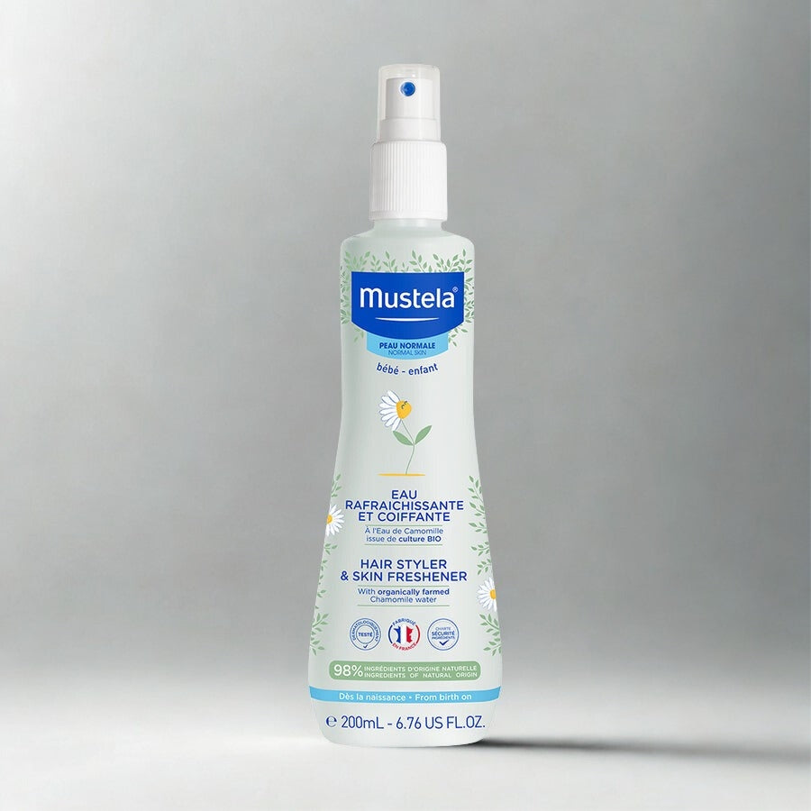 Mustela Skin Freshener-
Baby skin freshener spray-
Gentle baby refreshing spray-
Mustela baby care products-
Alcohol-free baby spray-
Hypoallergenic baby skin care-
Fresh scented baby spray-