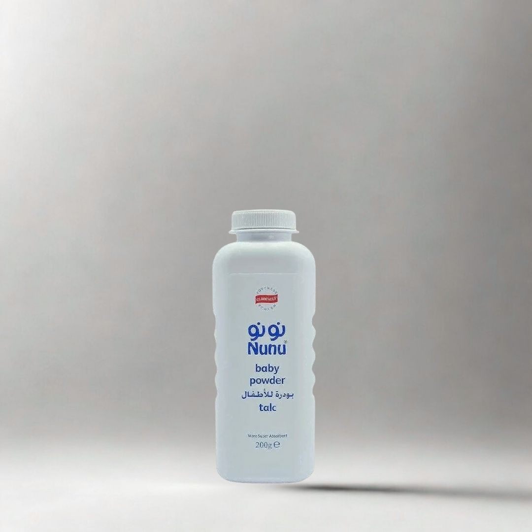 نونو، بودرة أطفال، ترطيب، حماية البشرة، منع الالتهابات، عناية يومية
Nunu, Baby Powder, Skin Care, Softness, Protection, Freshness