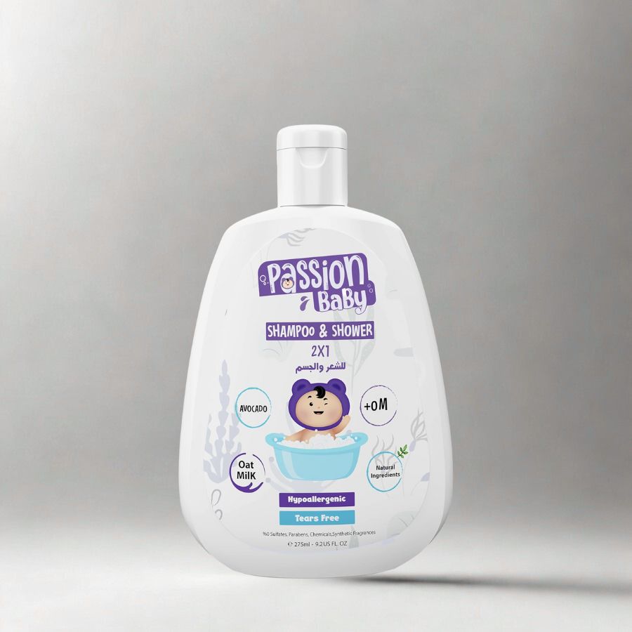 باسيون شامبو أطفال, شامبو باسيون وشاور, شامبو وشاور للأطفال, منتجات عناية الأطفال, شامبو باسيون 275مل
Passion baby shampoo, Passion baby shower gel, Passion shampoo & shower, Baby care products, Passion 275ml shampoo