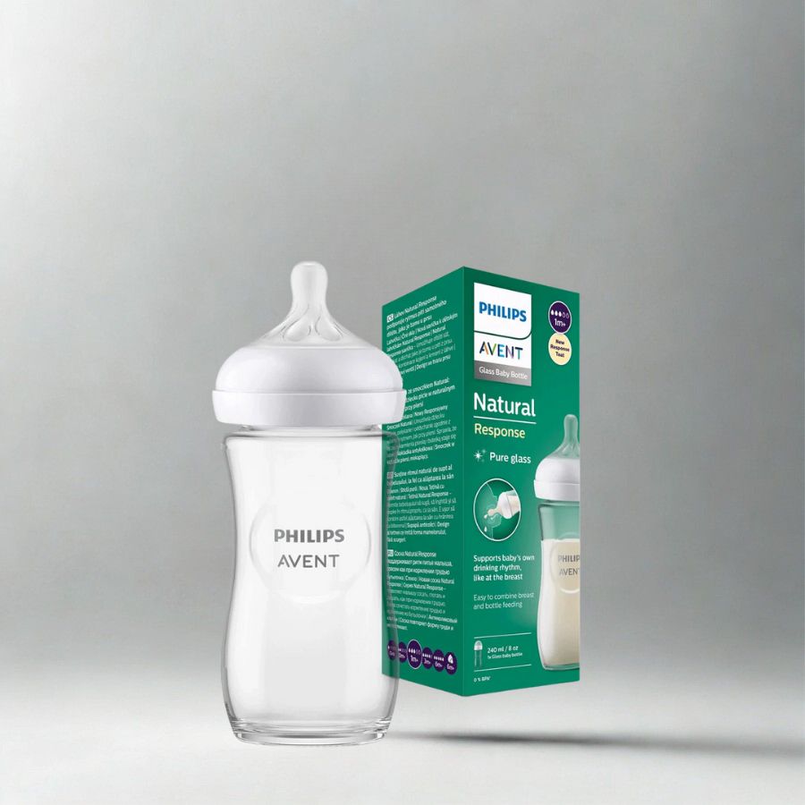 فليبس افنت, ببرونة زجاج, رضاعة طبيعية, رضاعة مضادة للمغص, ببرونة أطفال
Philips Avent, glass baby bottle, natural response, anti colic bottle, newborn feeding