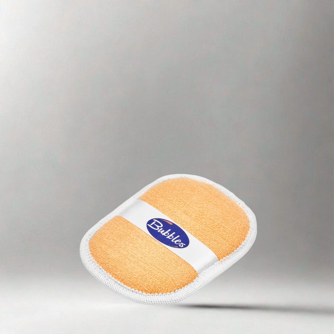 بابلز، ليفة اطفال، استحمام اطفال، ليفة لبني، عناية بالبشرة
Bubbles, baby loofah, bath sponge, light blue, baby care