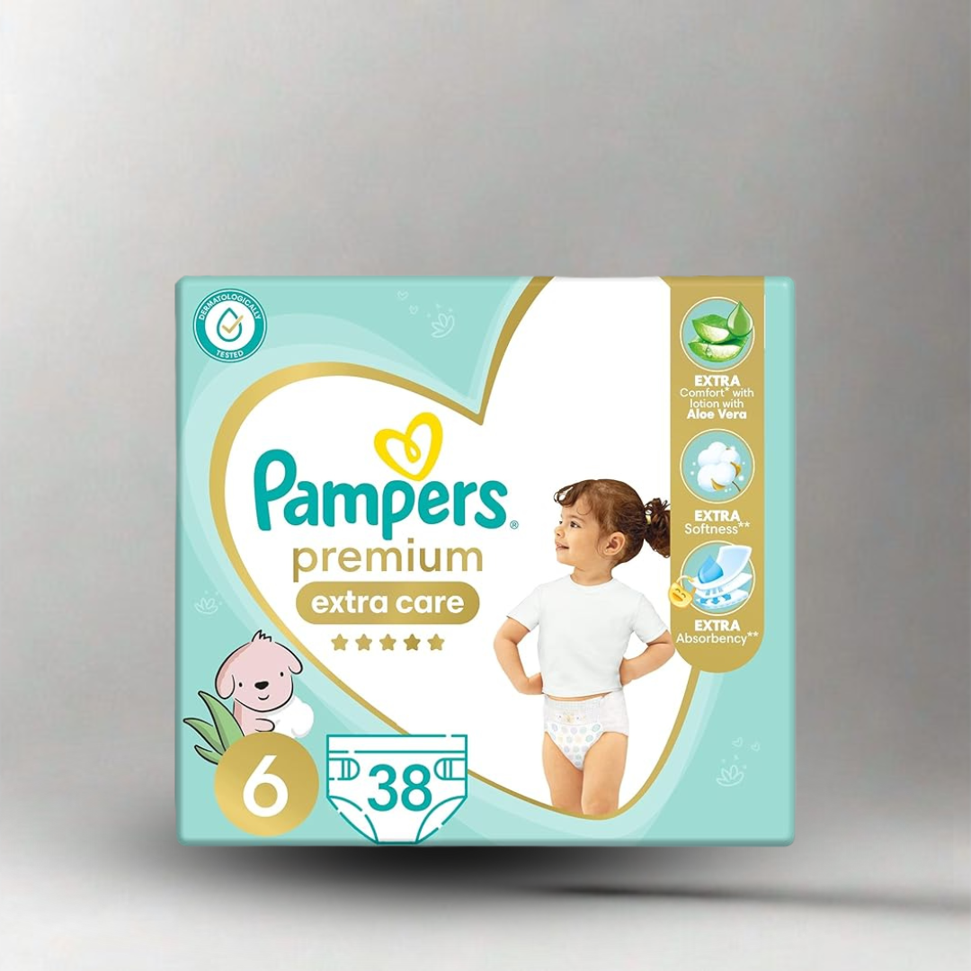 حفاضات بامبرز بريميوم, حفاضات بامبرز عالية الامتصاص, حفاضات الأطفال الحساسة, حفاضات بامبرز مقاس 1 إلى 6, حفاضات مريحة للرضع,
Pampers Premium diapers, ultra soft baby diapers, Pampers size 1 to 6, absorbent taped diapers, baby care essentials