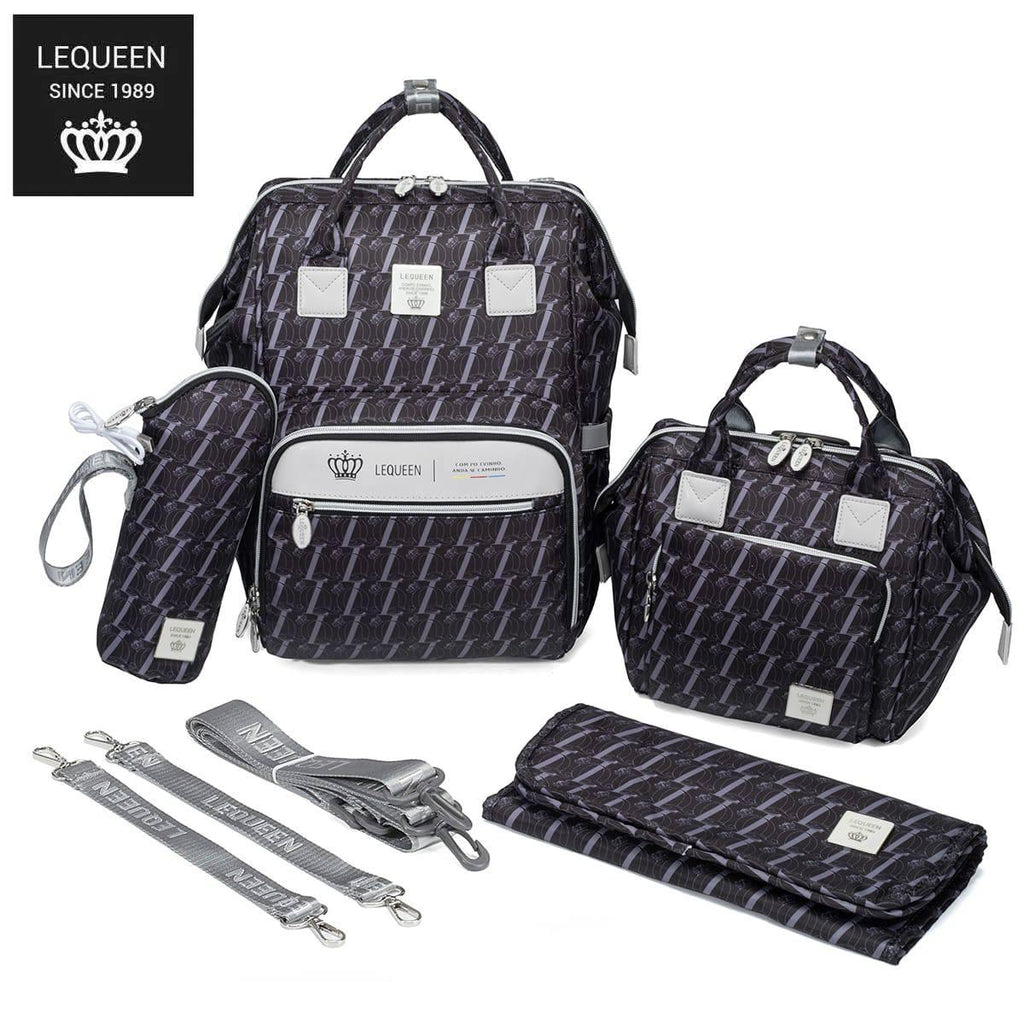 LEQUEEN 8th Generation Diamond Diaper Bag Set - Waterproof Mommy Backpack 5-Piece Travel Set - Memo'sMart