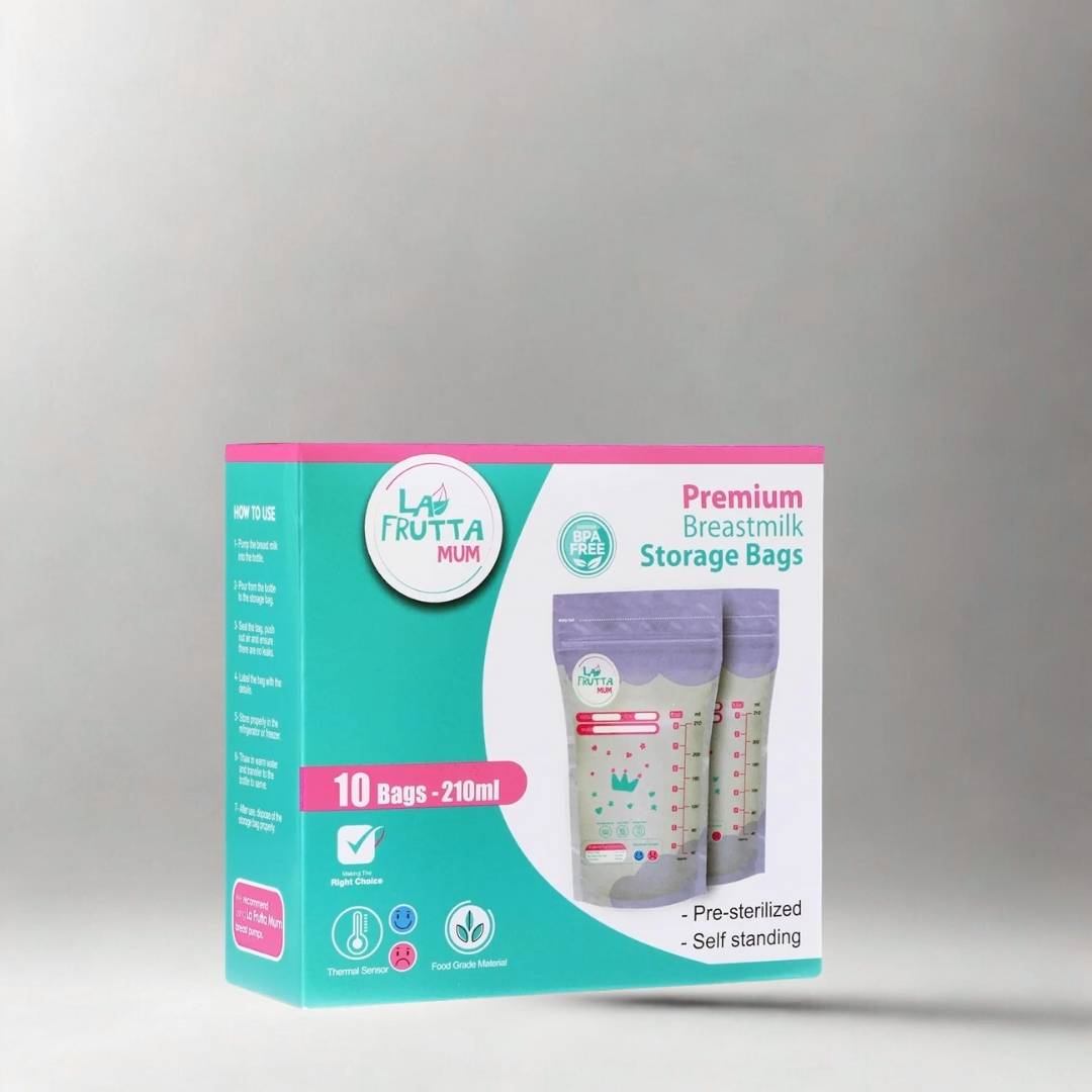لا فروتا، أكياس حليب، تخزين الحليب، حليب الأم، أكياس آمنة،
La Frutta, breastmilk storage, milk preservation, baby feeding, BPA-free bags