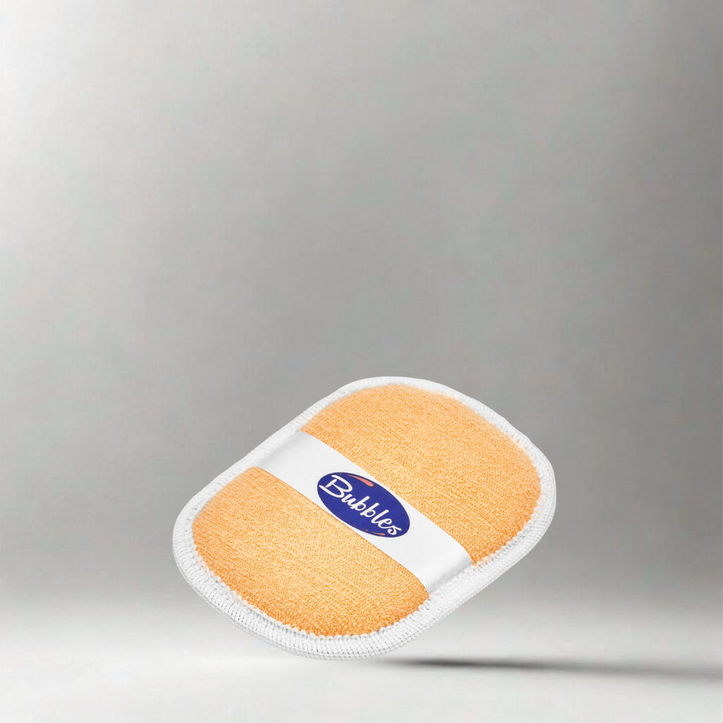 بابلز، ليفة اطفال، استحمام اطفال، ليفة لبني، عناية بالبشرة
Bubbles, baby loofah, bath sponge, light blue, baby care