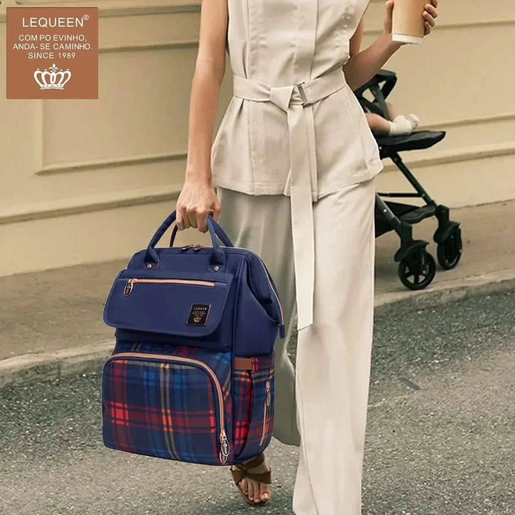 Lequeen Diamond 8TH Special Edition Soft Waterproof Mommy Bag blue - Memo'sMart