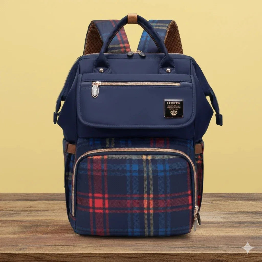 Lequeen Diamond 8TH Special Edition Soft Waterproof Mommy Bag blue - Memo'sMart