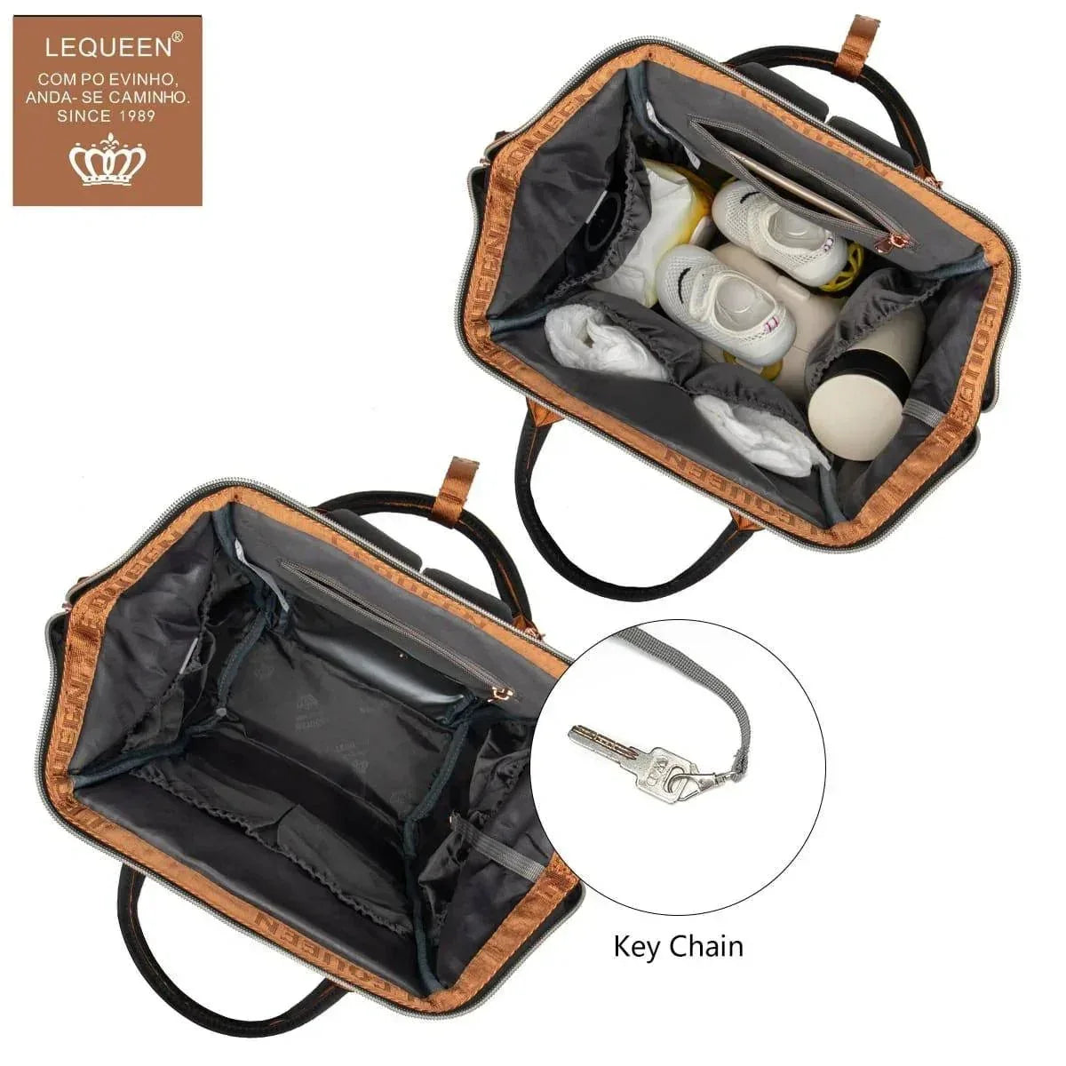 Lequeen Diamond 8TH Special Edition Soft Waterproof Mommy Bag blue - Memo'sMart