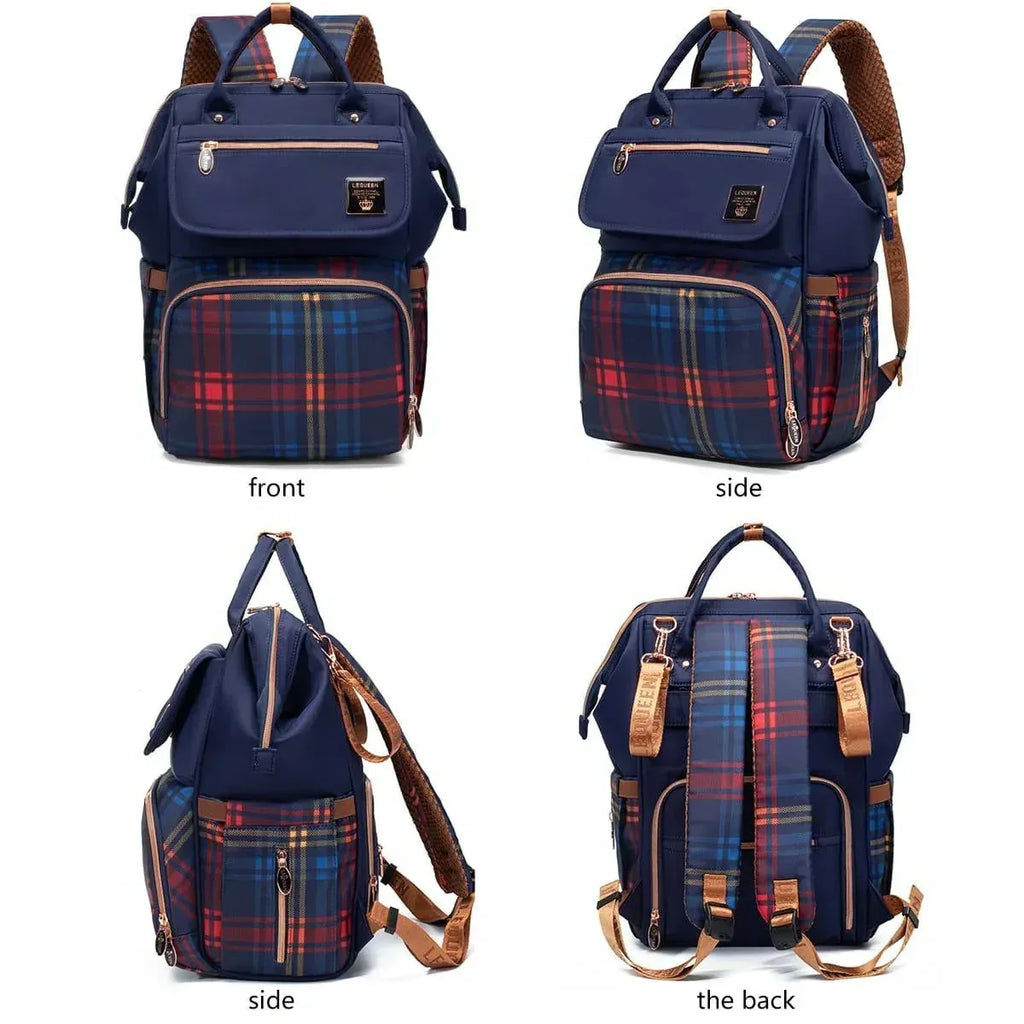 Lequeen Diamond 8TH Special Edition Soft Waterproof Mommy Bag blue - Memo'sMart