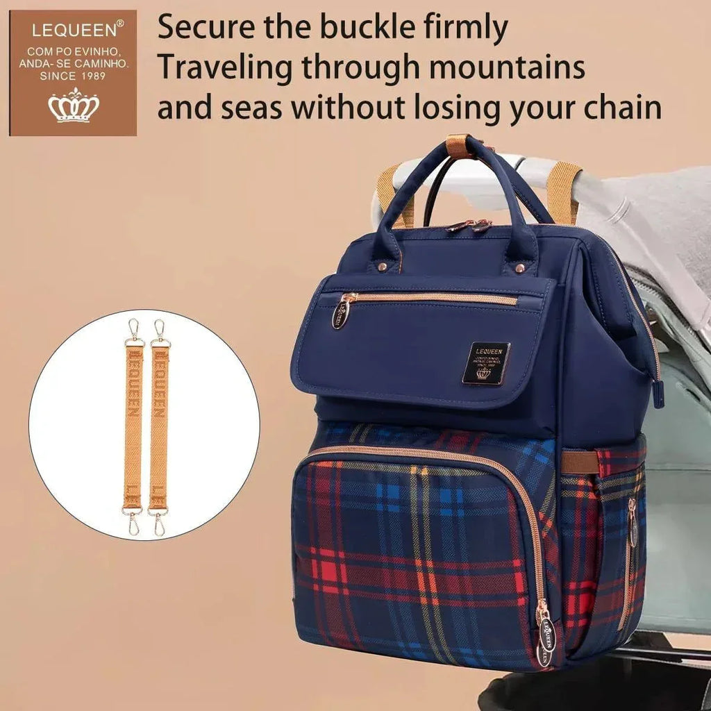 Lequeen Diamond 8TH Special Edition Soft Waterproof Mommy Bag blue - Memo'sMart