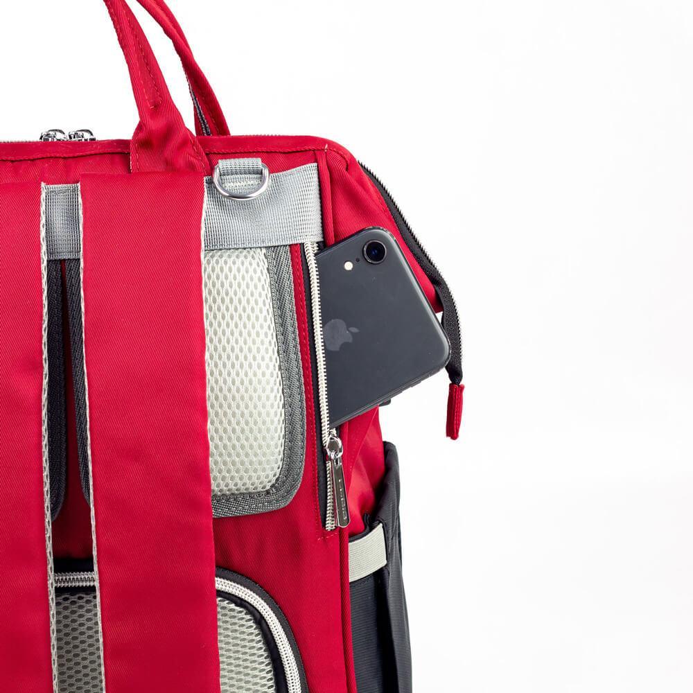 Lucid Premium Baby Diaper Bag Backpack – Waterproof & USB Charging Port(Red) - Memo'sMart