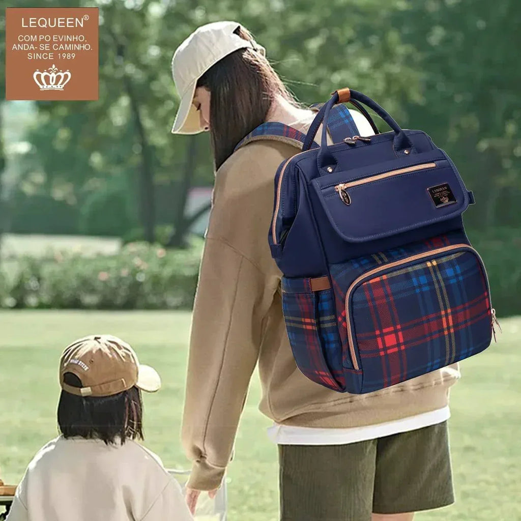 Lequeen Diamond 8TH Special Edition Soft Waterproof Mommy Bag blue - Memo'sMart