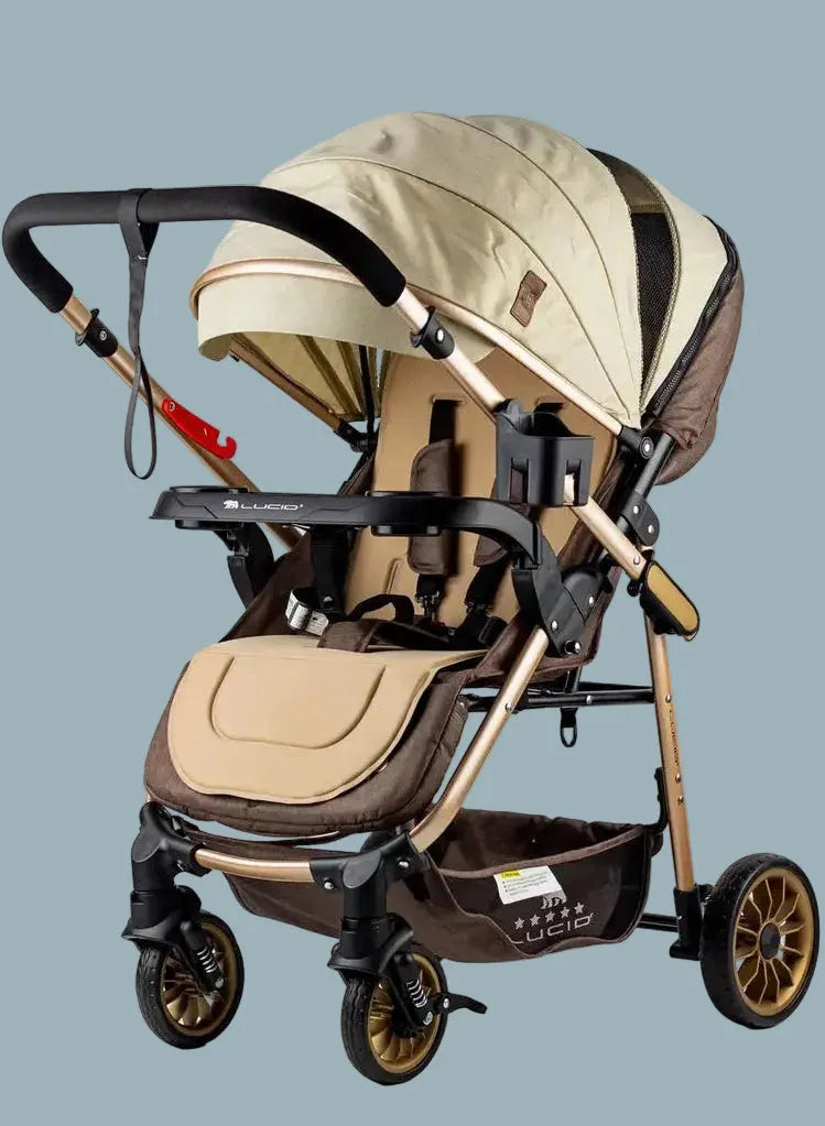 Lucid FLIP Baby Stroller with High-Density Medical Padding – Beige