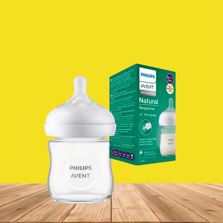 Philips Avent Natural Response Glass Baby Bottle 120ml [0+M]