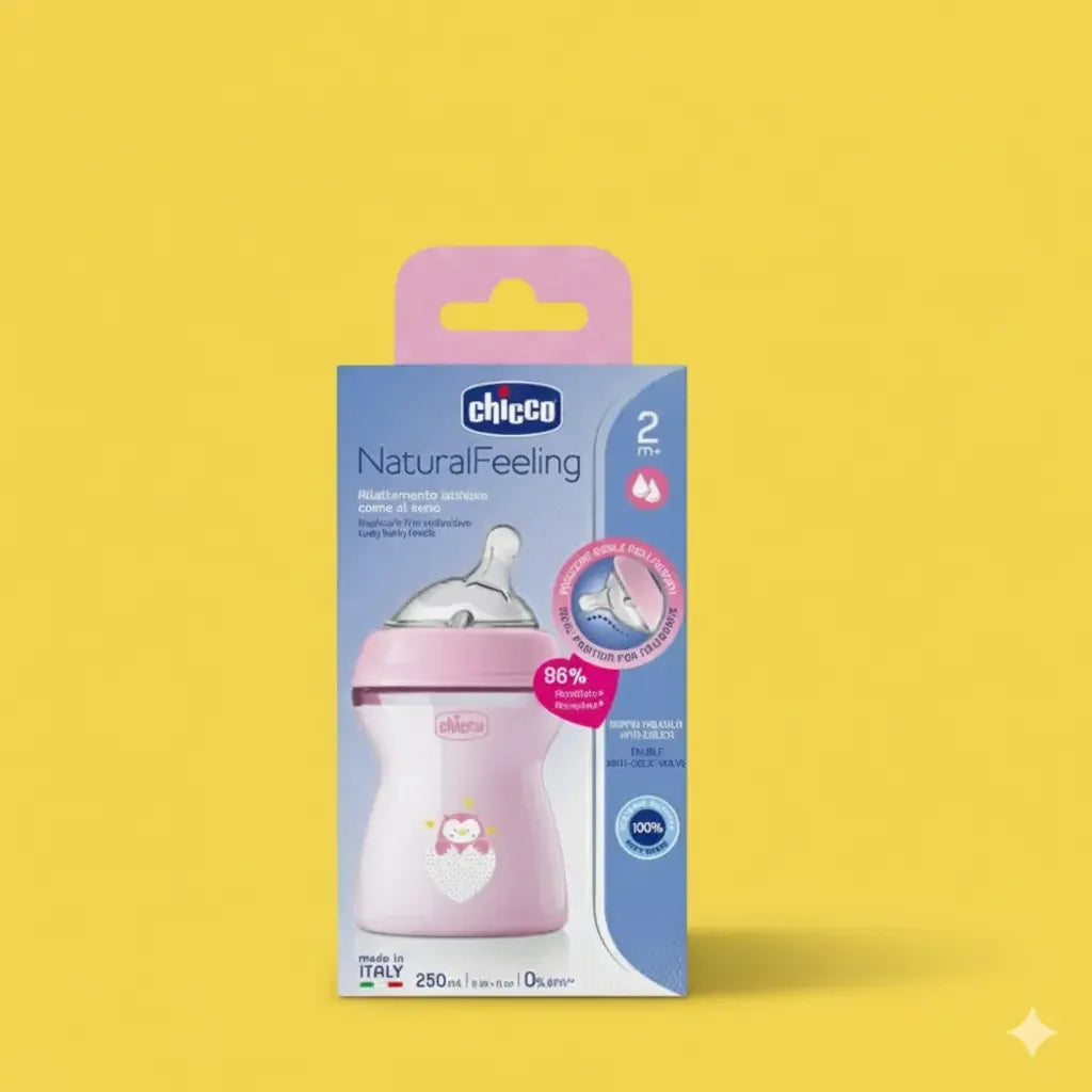 Chicco Natural Feeling Bottle Medium Flow 250ml +2m - Memo'sMart