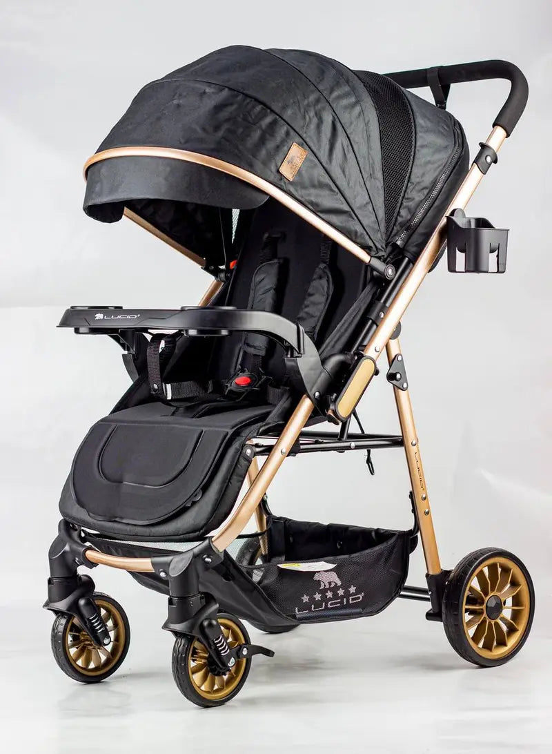 FLIP Baby Stroller with High-Density Medical Padding – Black | Lucid Brand