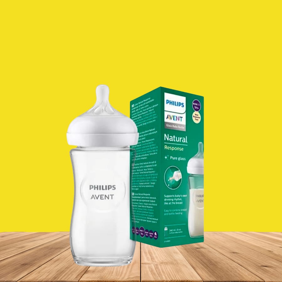 Philips Avent Natural Response Glass Baby Bottle 240ml [2+M]