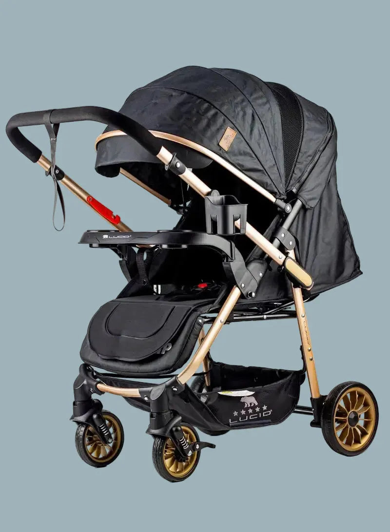 FLIP Baby Stroller with High-Density Medical Padding – Black | Lucid Brand