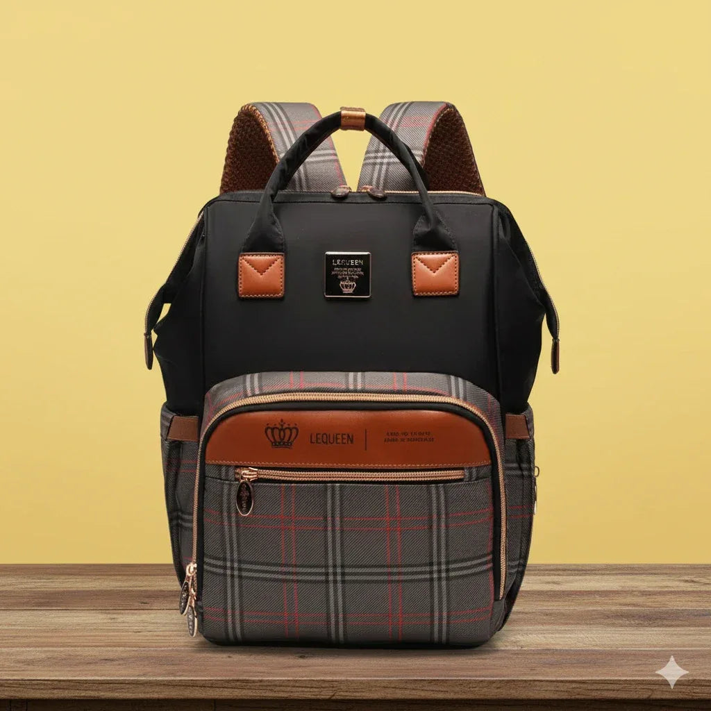 Lequeen Diamond 8TH Special Edition Soft Waterproof Mommy Bag – LQ Grey - Memo'sMart