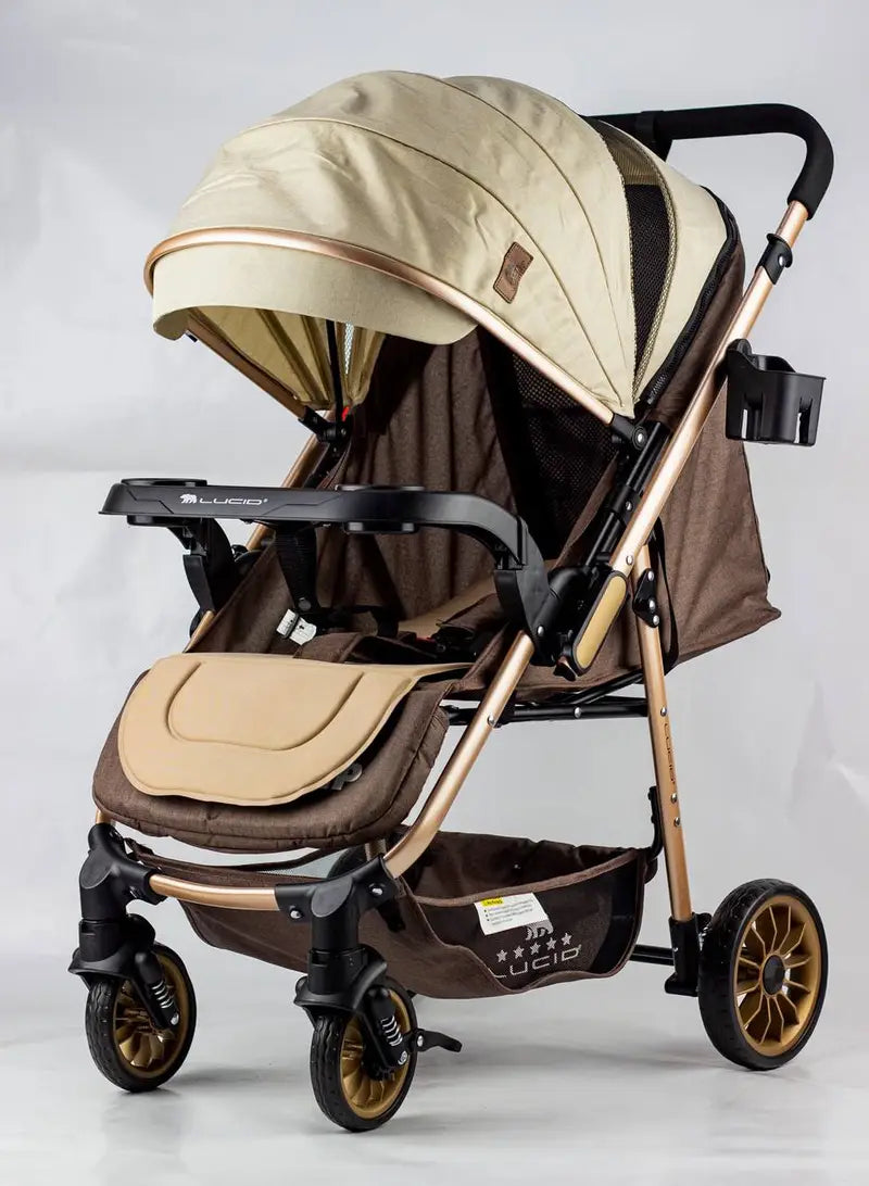 Lucid FLIP Baby Stroller with High-Density Medical Padding – Beige