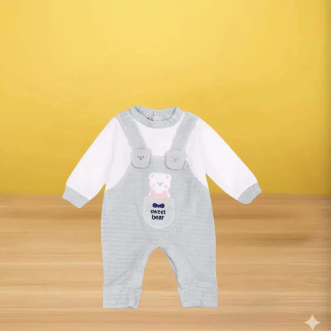 Sweet Bear Baby Winter Velvet Romper - Memo'sMart